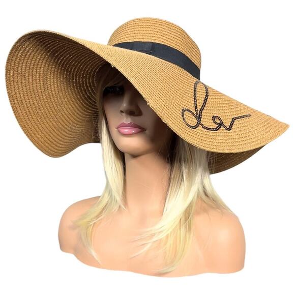 Large Brim Beach Sun Hat "Do Not Disturb" - Picture 5 of 11